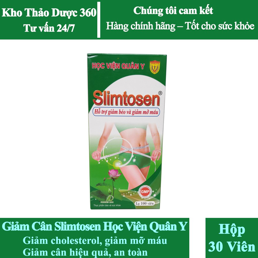 Viên Nang Giảm Cân Slimtosen Học Viện Quân Y hộp 100 Viên