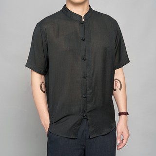 Áo sơ mi cổ tàu nam chất đũi, mềm, nhẹ, thoáng mát Rough