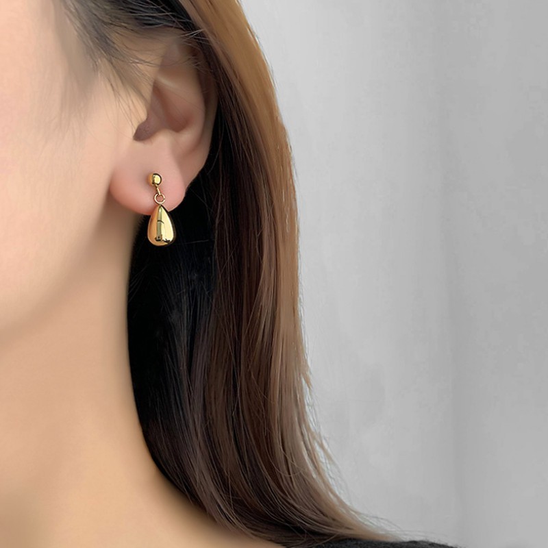 Bông Tai Tòn Ten Giọt Nước Titan Ko Đen TT 3752