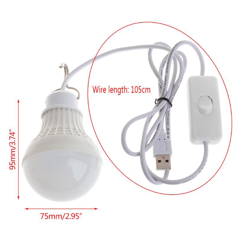 Bóng đèn led 5W cáp đầu USB đa năng tiện dụng