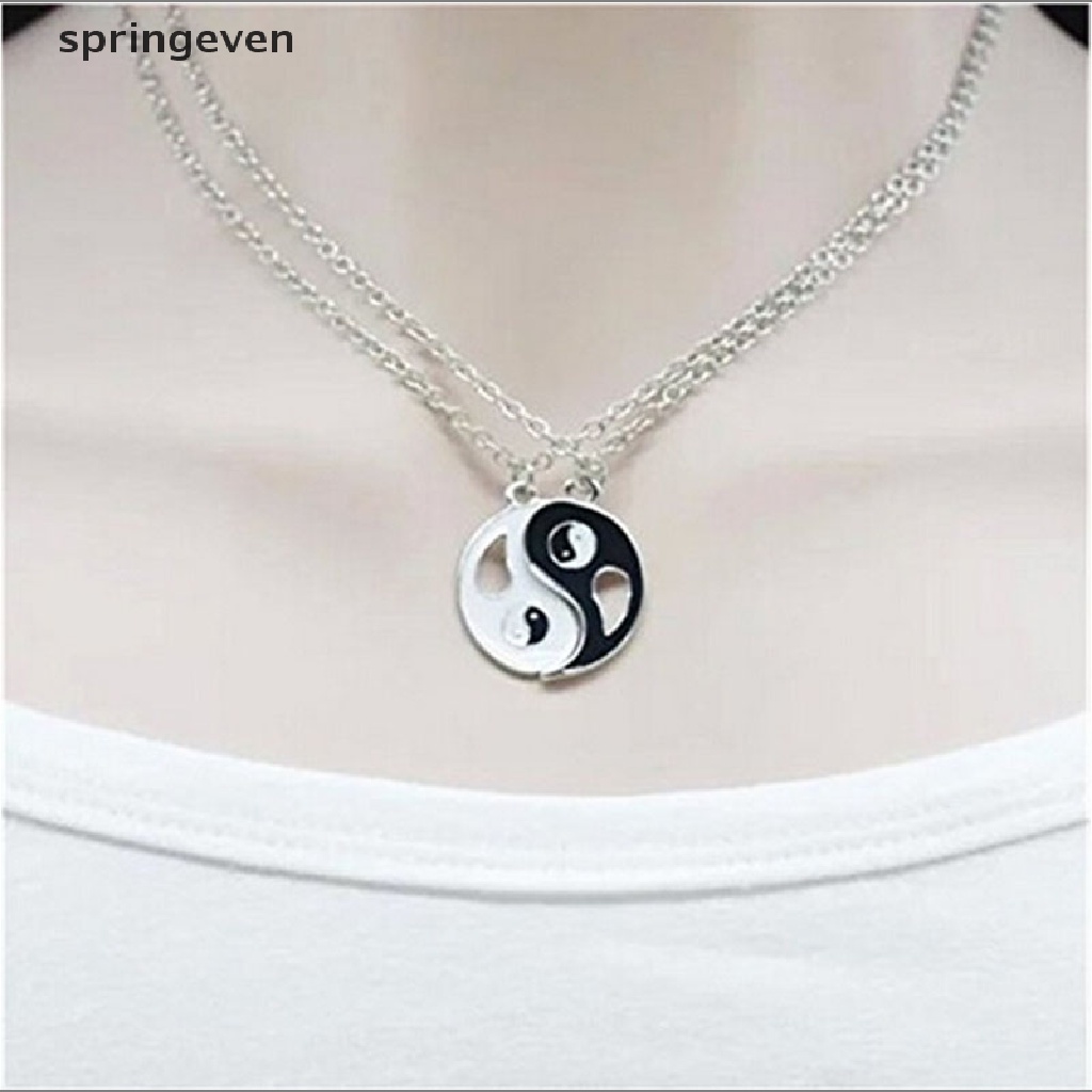 Set 2 Vòng cổ Tình Bạn Mặt Âm Dương Trắng Đen