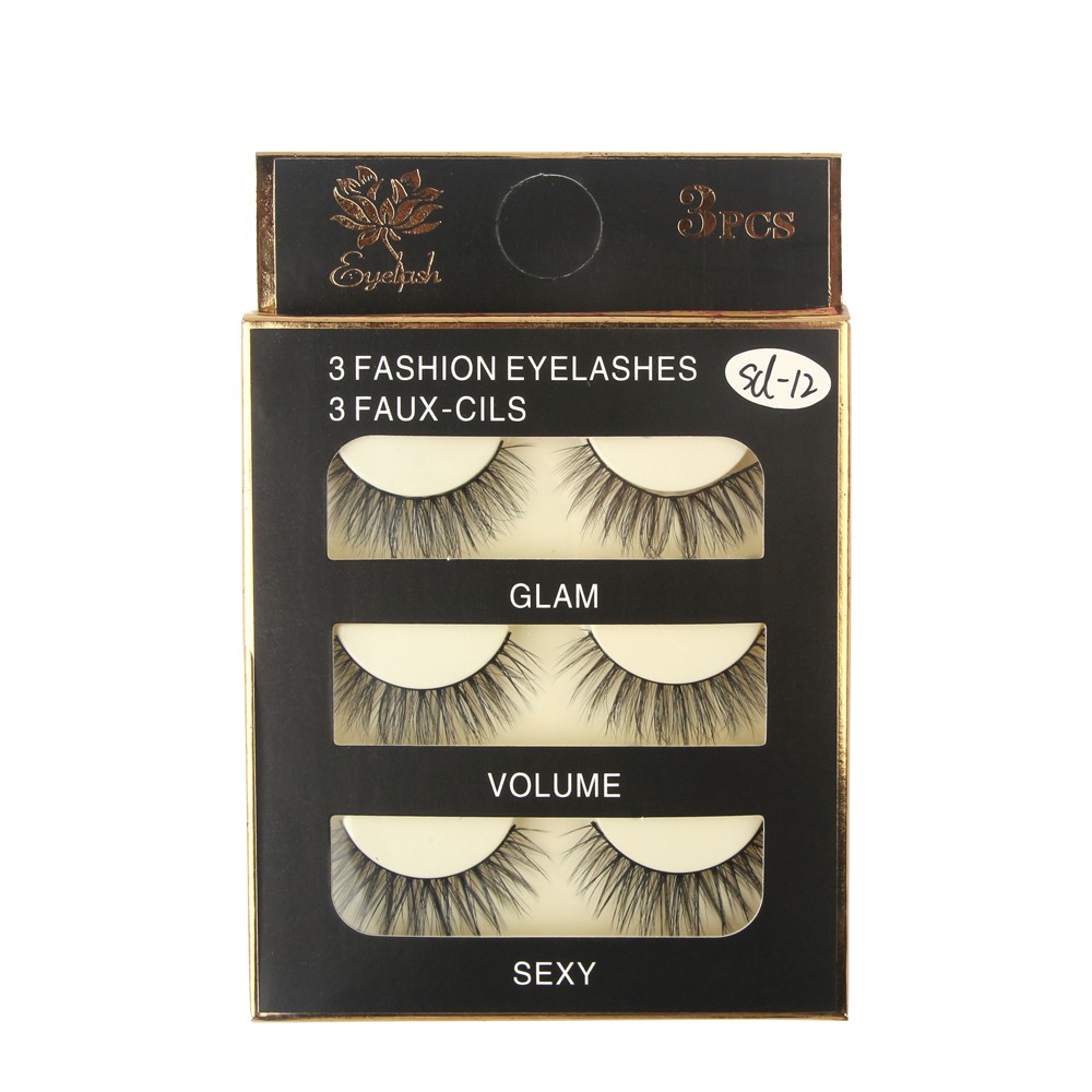 Bộ 3 Cặp 3D Lông mi chồn/MAGEFY có độ cong sẵn kiểu dáng 3D có thể tái sử dụng 3D 3PCS  Fashion Eyelashes