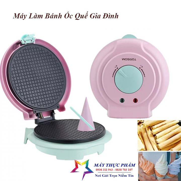 [ Siêu Sale ] Máy làm bánh ốc quế màu dễ dàng, nhanh chóng tại nhà