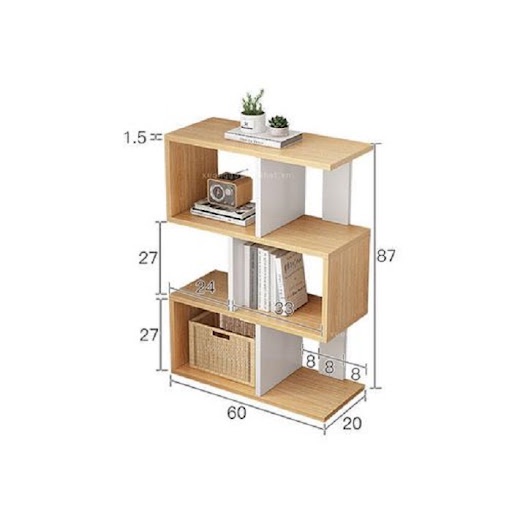 KỆ CHỮ S ĐỂ SÁCH VÀ TRANG TRÍ NHÀ CỬA BẰNG GỖ CHUYÊN SỈ VÀ LẺ