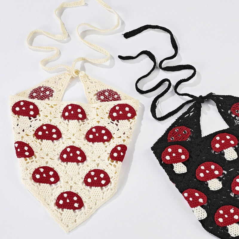 Băng Đô Len Đan Hình Nấm Dễ Thương Cho Nữ Y2K