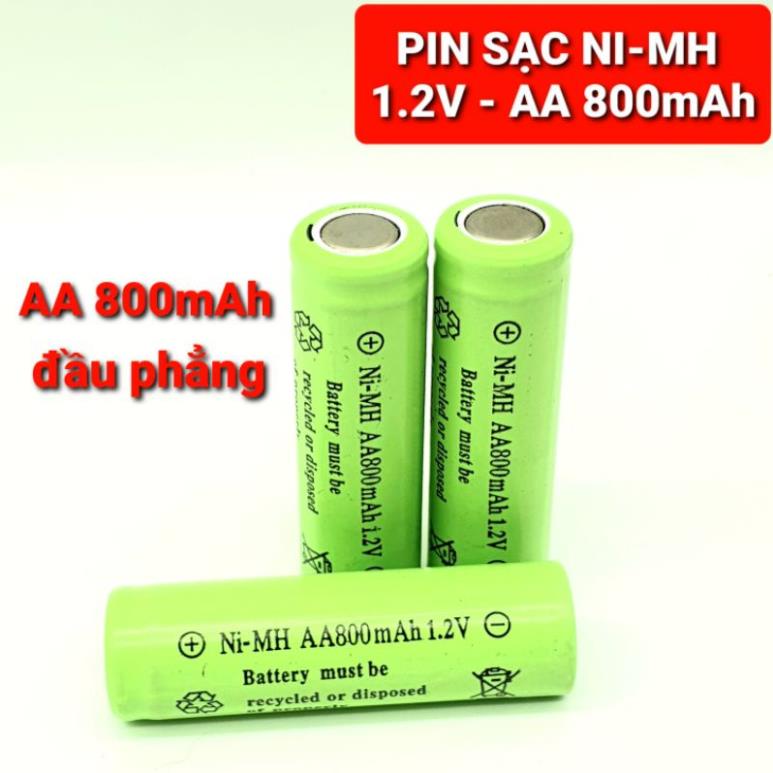 achun.vn - PIN SẠC Ni-MH AA 800mAh - 1.2V kích thước 14x50mm đầu phẳng