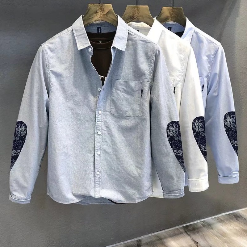 Áo Sơ Mi Tay Dài Vải Oxford Phong Cách Retro Nhật Bản Thời Trang Thu Đông Cho Nam TF2