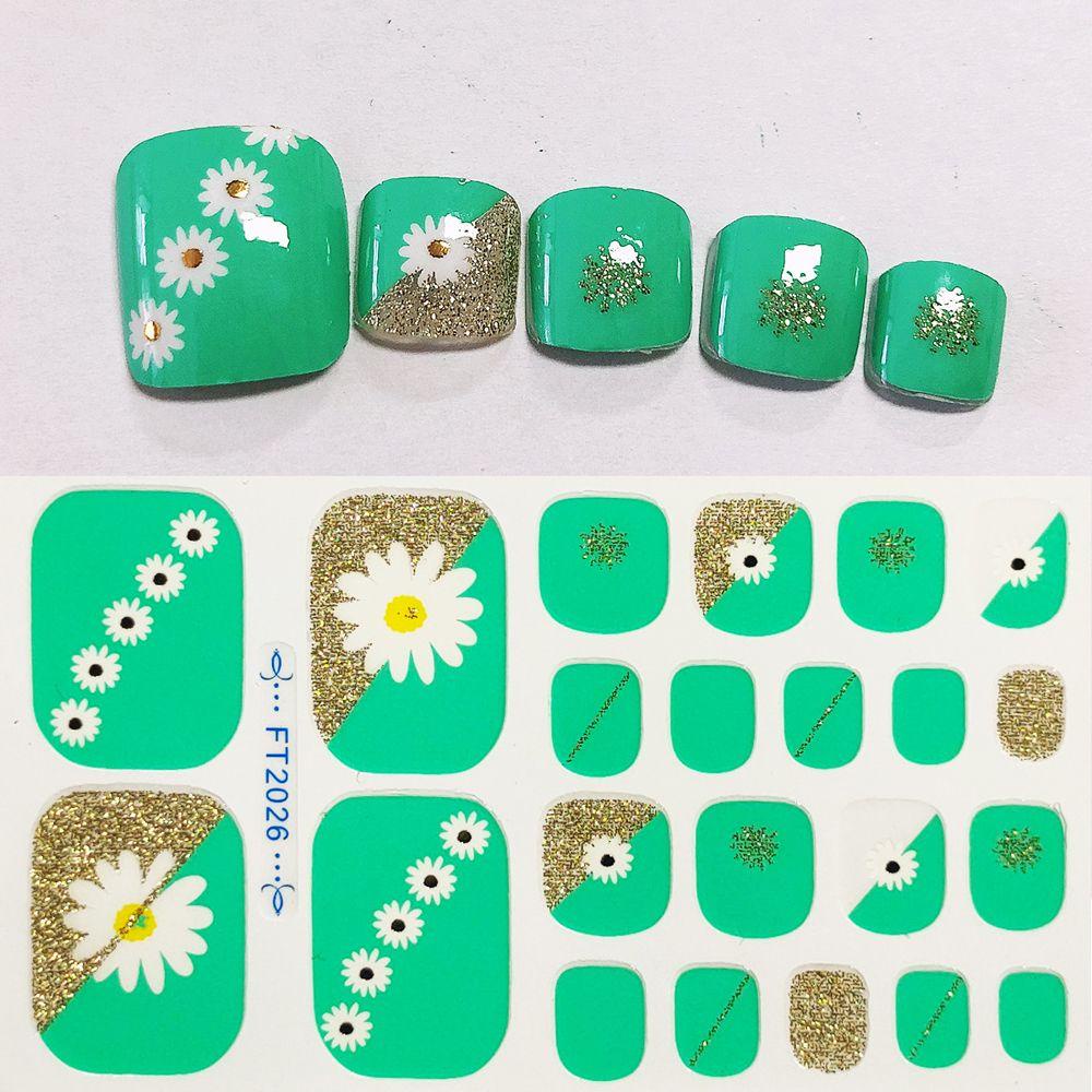 OCEANMAP Miếng Dán Móng Chân Màu Dạ Quang Lấp Lánh Thời Trang DIY