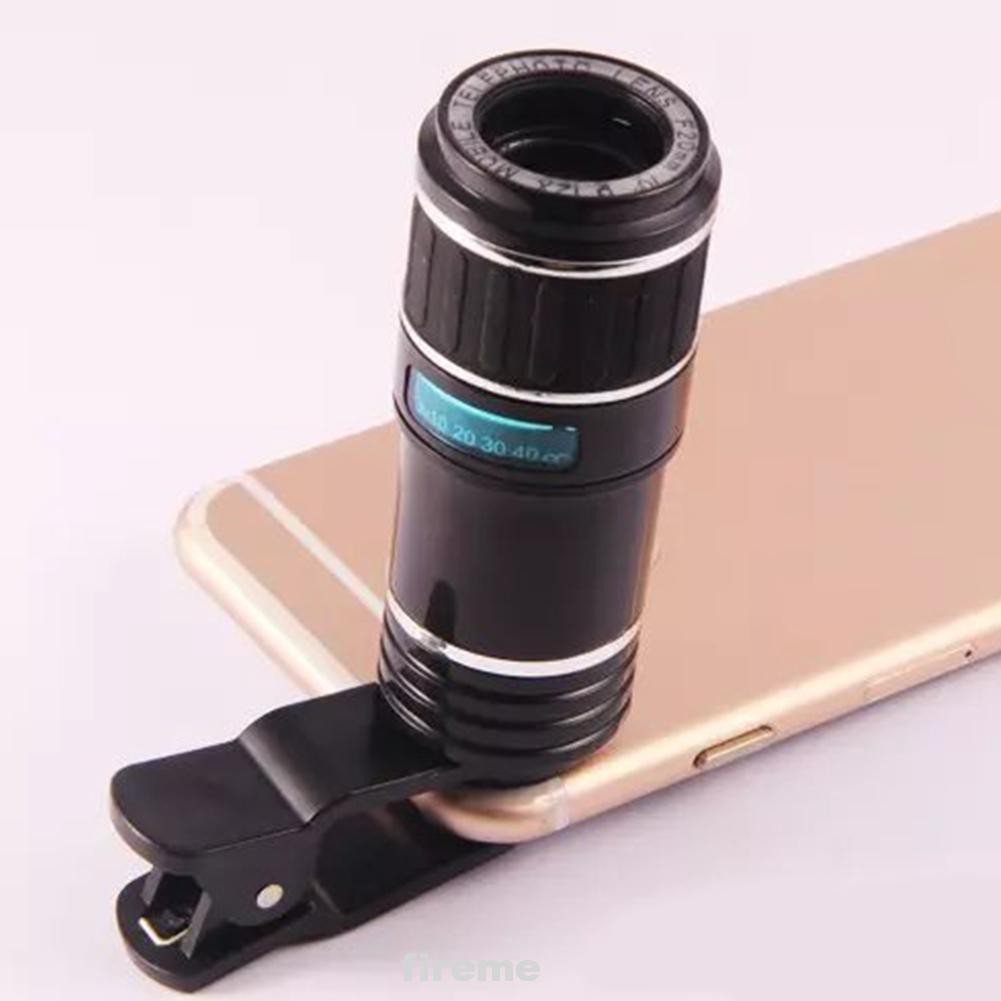 12X Replacement Removable Universal Portable Clip On Zoom Mobile Phone Lens