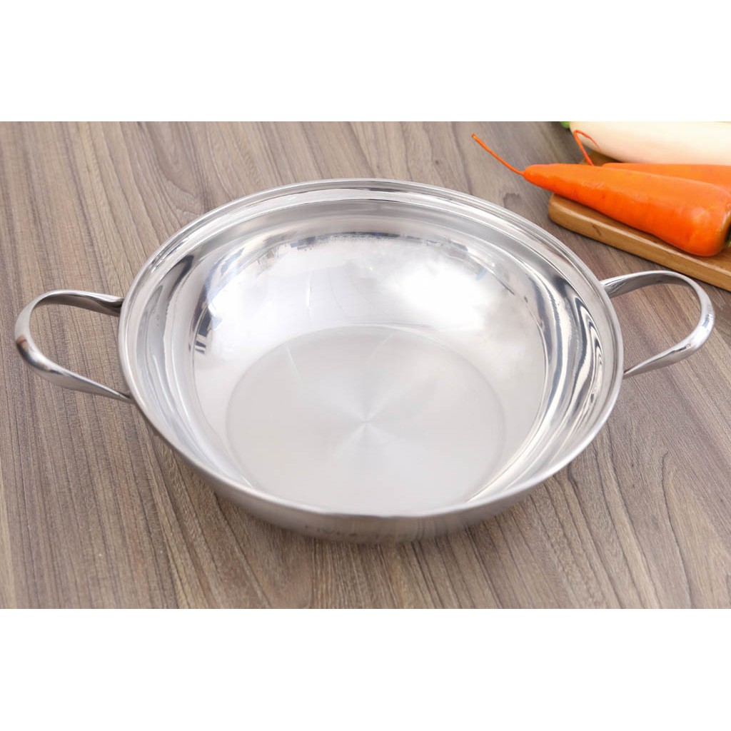 Chảo lẩu xào inox Fivestar 3 đáy bếp từ nắp kính 26cm, hàng chính hãng, bảo hành 60 tháng