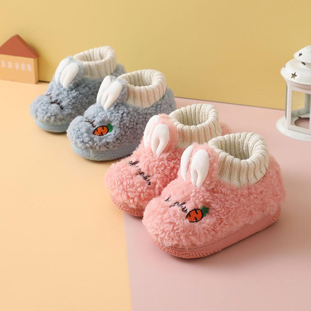 Giày Vải Cotton Chống Trượt Đính Tai Thỏ Dễ Thương Cho Bé Tập Đi