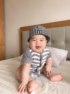 Mũ vải bucket cho bé TIEMMAYKEOKEO họa tiết caro nhiều màu sắc cho bé 2-6Y phong cách Hàn Quốc