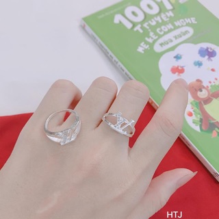 NHẪN NỮ CHỮ VL MẶT ĐÁ CAO CẤP - TRANG SỨC BẠC S925