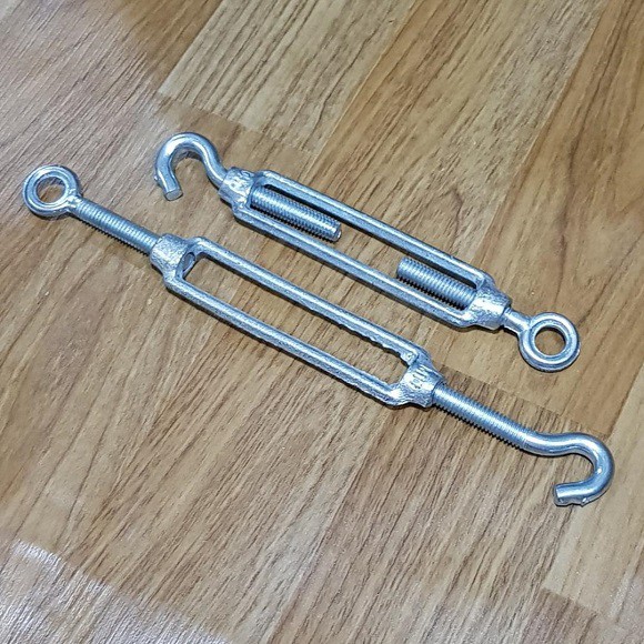 Bộ 2 Tăng Đơ Cáp Thép 2 Đầu, 1 đầu móc, 1 đầu tròn Lắp Ty Ren M8