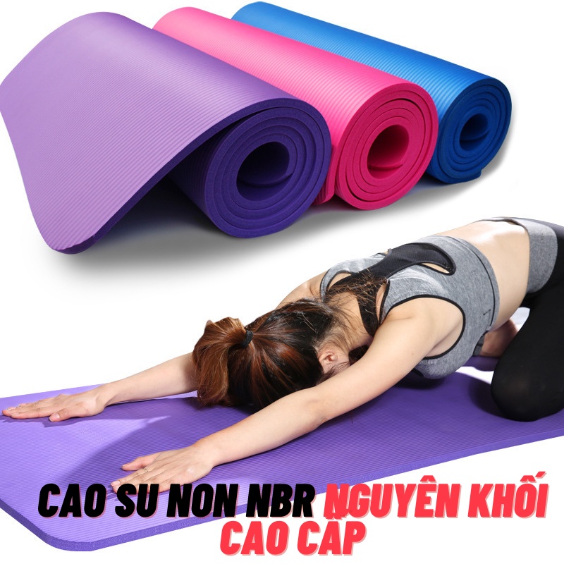 [CAO CẤP] Thảm Tập YOGA 10mm Cao Su Non NBR Nguyên Khối