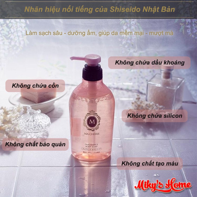 Sữa tắm trắng da Shiseido Ma Cherie Fragrance Body Soap 450ml - Nhật