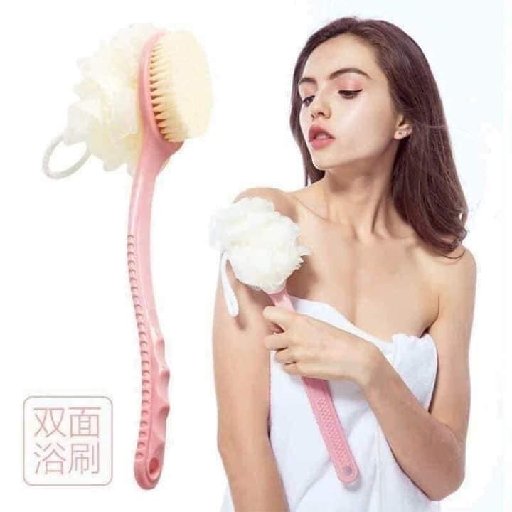 Cọ Lưng Kèm Bông Tắm 2in1 Hàng Xuất Nhật