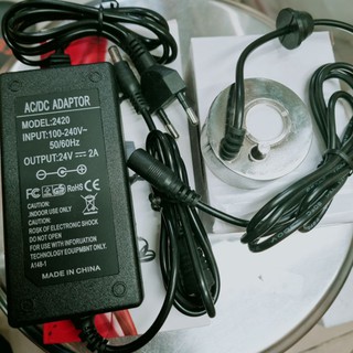 Bộ đầu phun sương siêu âm 24v co led kèm nguồn 2A