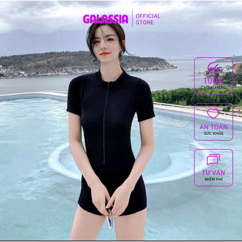 Bikini đi biển đồ bơi nữ 1 mảnh kín đáo dài tay chống nắng đi bơi du lịch GALASSIA