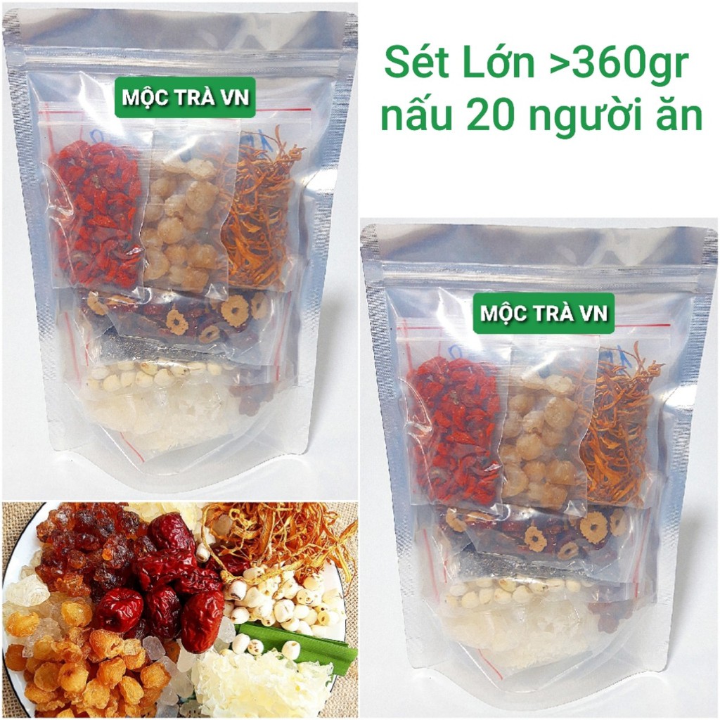 RẺ VÔ ĐỊCH set lớn, 13 nguyên liệu chè dưỡng nhan, nấu 20 người ăn, chè tuyết yến dưỡng nhan