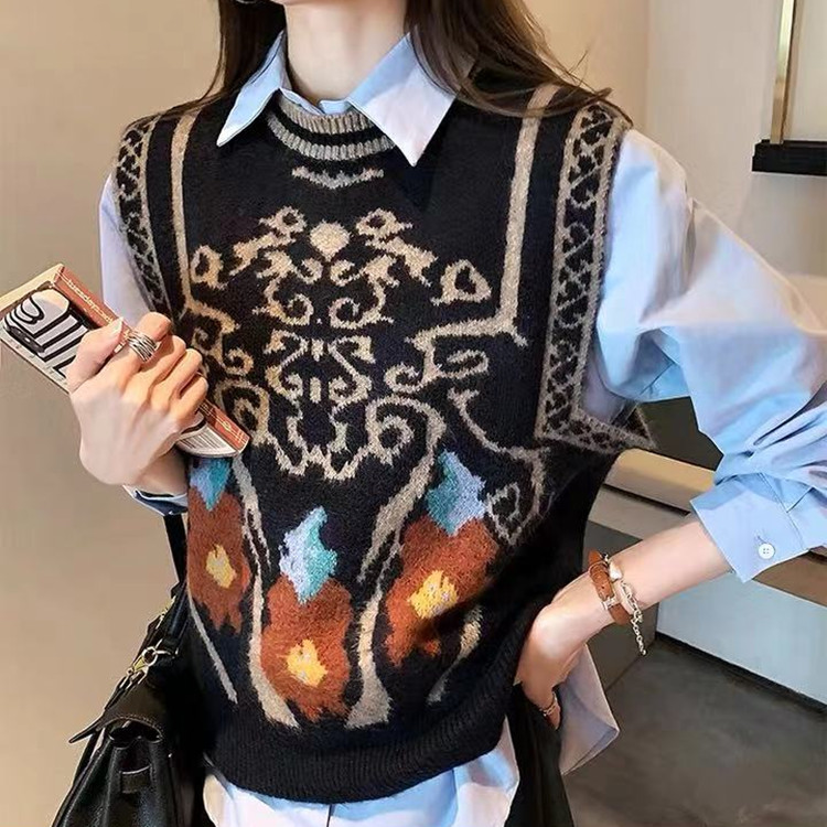 Áo Len Cổ Tròn Không Tay Thời Trang Retro Cho Nữ | BigBuy360 - bigbuy360.vn