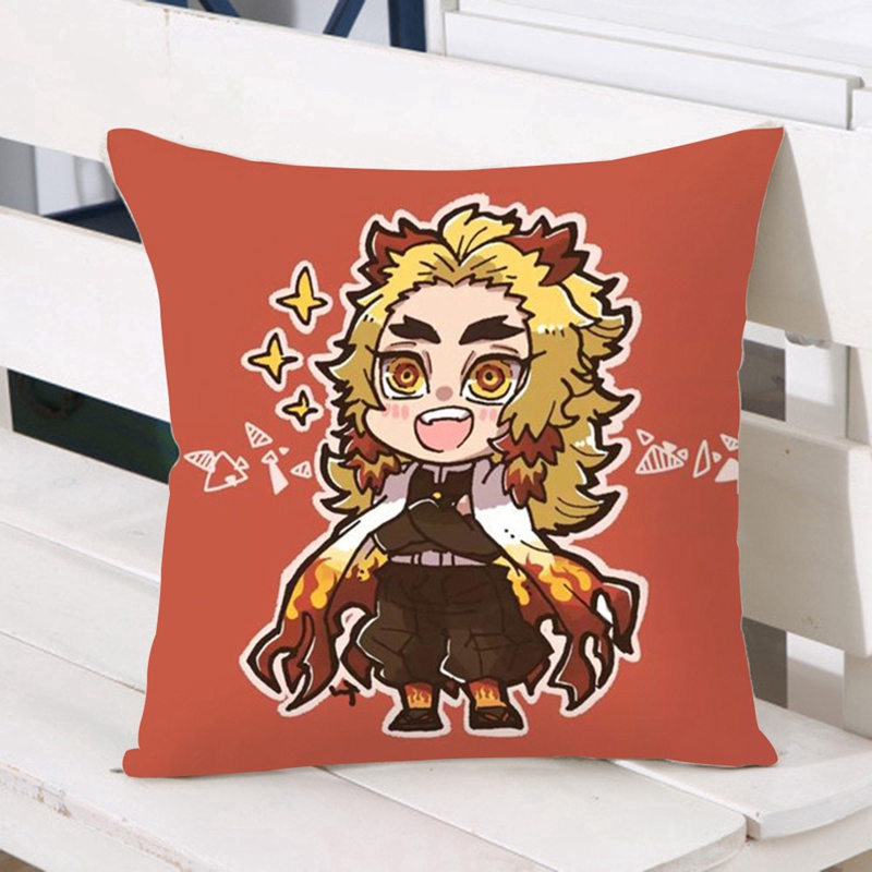 Vỏ Gối In Họa Tiết Hoạt Hình Demon Slayer: Kimetsu No Yaiba 18x18inch Trang Trí Nhà Cửa