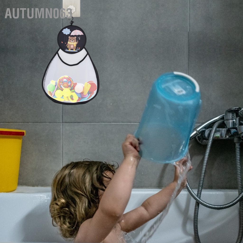 Autumn063 Phòng tắm Đồ chơi trẻ em Túi lưu trữ Mô hình Gấu Lưới Nhà Ngăn nắp chứa đựng đồ