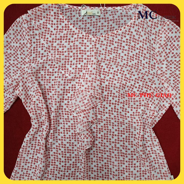 Áo Kiểu Nữ Cao Cấp Tay Lỡ Công Sở Anadi Fashion Mc Fashion Màu Hồng Vàng Chất Voan Cao Cấp SM399