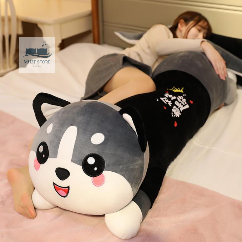 Gấu Bông Mèo Husky siêu to khủng lồ thú nhồi bông mặt ngáo gối thú nhồi bông giá rẻ ôm mèo ngáo bảo hành 6 tháng SHOP MH