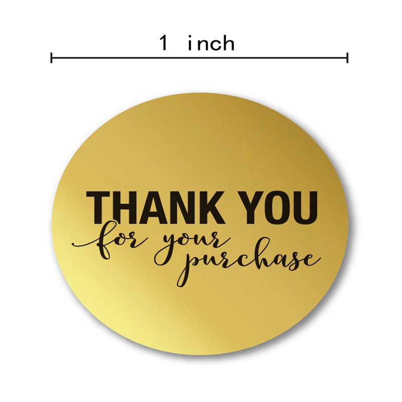 Miếng dán sticker chữ Thank You màu vàng 1 inch