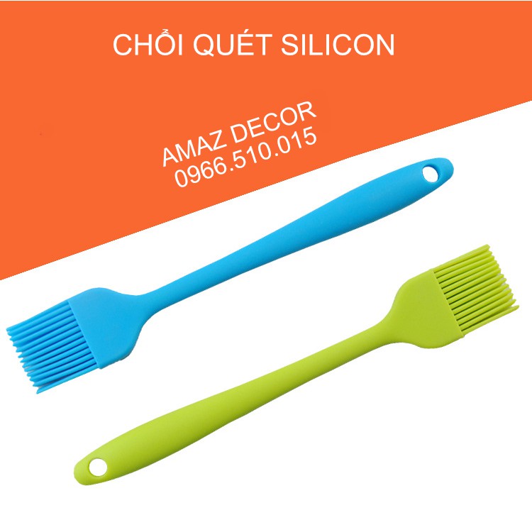 GIÁ SỈ TẠI XƯỞNG Cọ, chổi quét dầu silicon đúc 21cm - Màu sắc ngẫu nhiên Dụng cụ làm bánh: chổi quét dầu mỡ, nước sốt