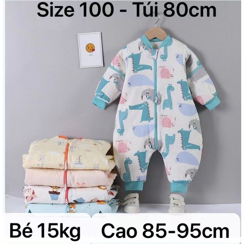 All_forkids:Túi ngủ cotton chần bông, bộ ngủ cho bé CHỐNG ĐẠP CHĂN