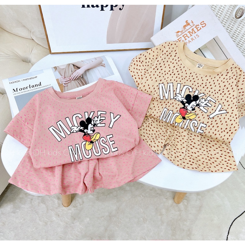 Sét mickey quần giả váy dáng xoè