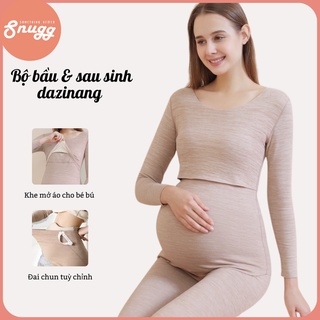 Bộ ngủ bầu và cho con bú giữ nhiệt thon gọn cổ tròn Snugg Việt SNU2110
