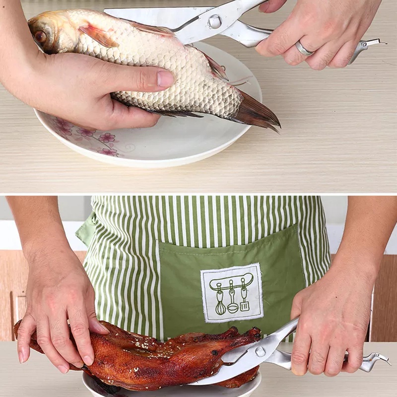 Kéo Cắt Gà, Cắt Vịt,  Thực Phẩm làm cá đa năng lưỡi thép không rỉ loại tốt  Kéo cắt gà làm cá  lưỡi thép