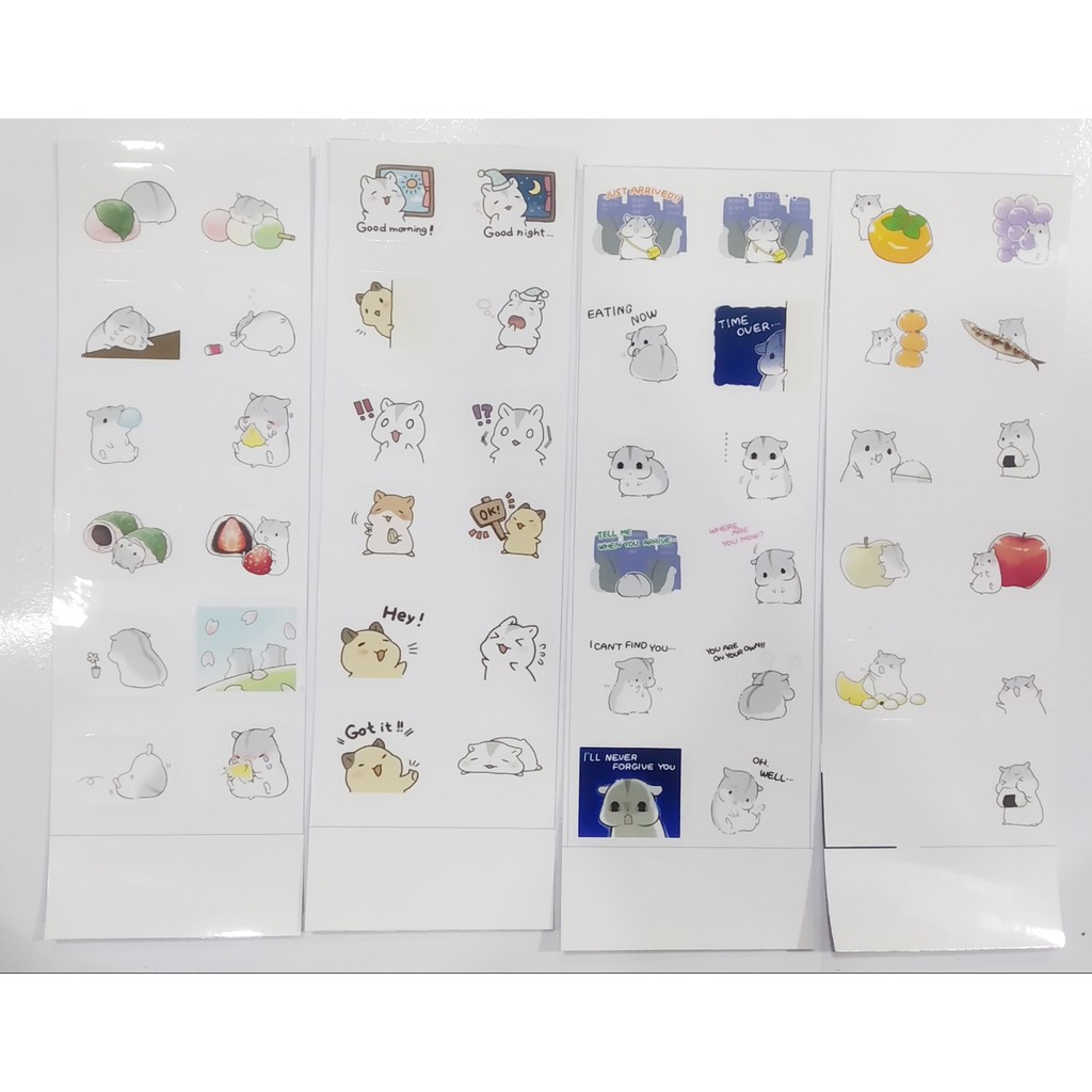 sticker hoàng đế mèo jinbeisan kero nomo duck vô diện hamster SI17 hình dán trang trí dán sổ dán điện thoại 1tờ 7*19,5cm