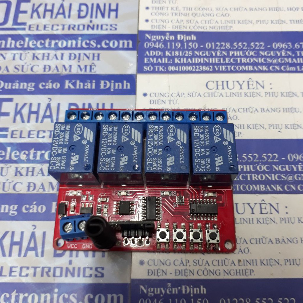 module RF 4 RELAY 5V, 433mhz, học lệnh, 4 nút nhấn kde4139