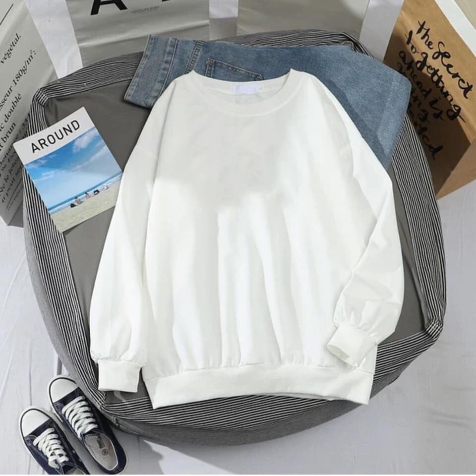 Áo nỉ trơn cổ tròn phong cách hàn quốc giá rẻ ❤️ KING SPORT ❤️ Áo sweater nỉ trơn nam nữ Ulzzang fom rộng rẻ đẹp cao cấp