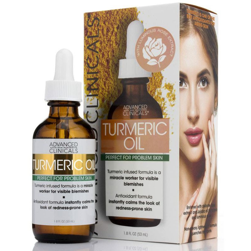 Advanced Clinicals Turmeric Oil Serum Tinh Dầu Nghệ Dưỡng Trắng Da, Mờ Thâm Nám Cam Kết Chính Hãng