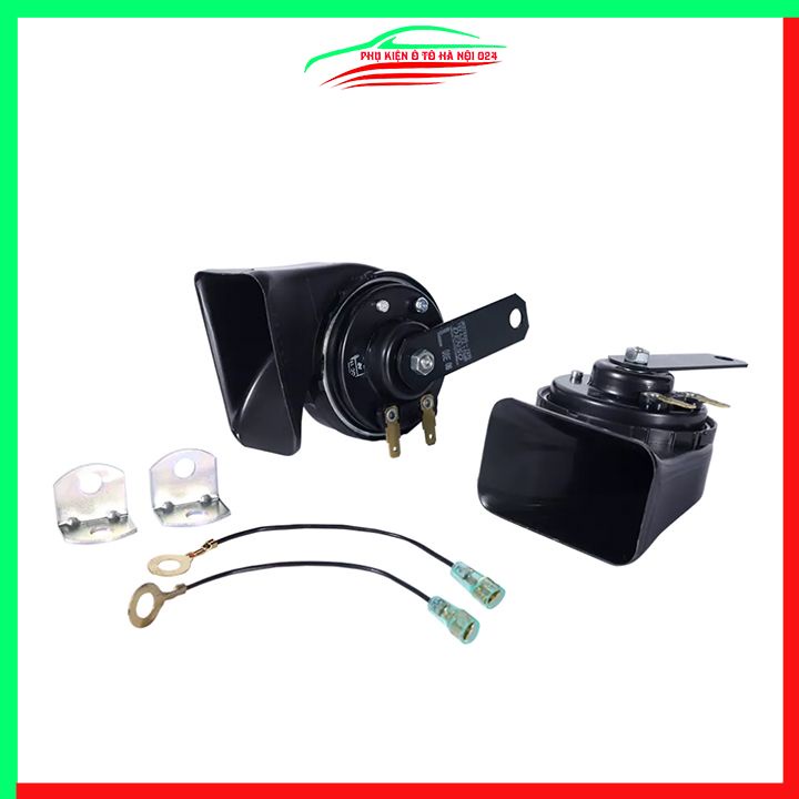 Bộ 2 còi sên DENSO kèn xe hơi 12V có sẵn dây âm lượng chuẩn dùng cho xe máy ô tô