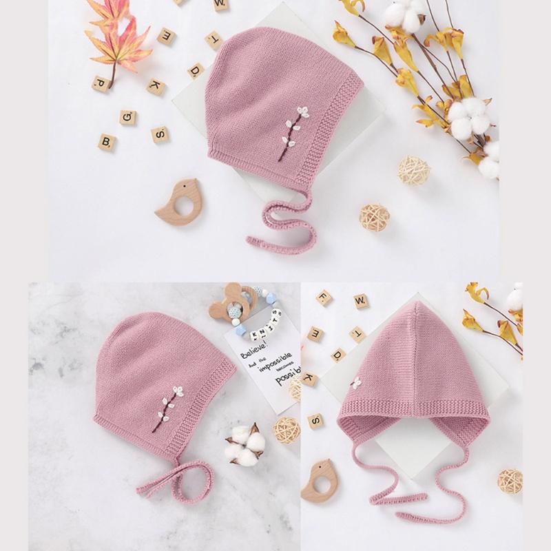 Mũ Beanie Dệt Kim Mềm Mại Làm Phụ Kiện Chụp Ảnh Cho Bé Sơ Sinh