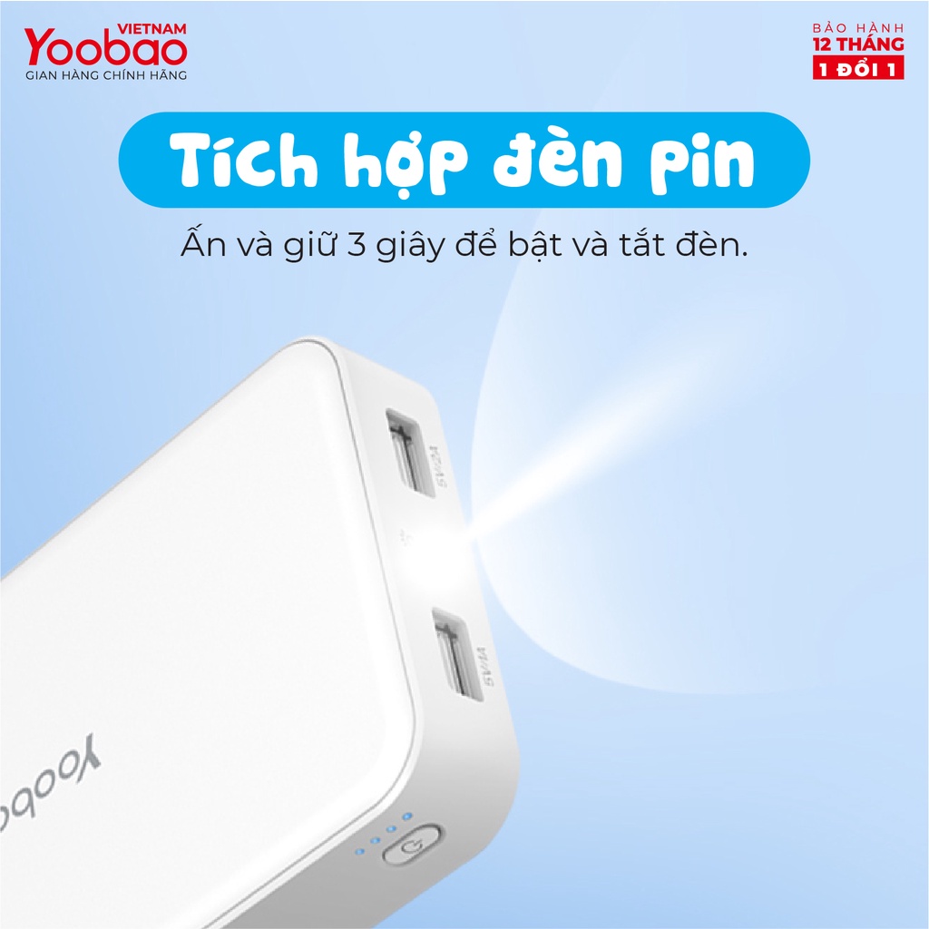 Sạc dự phòng Yoobao S8 PLUS 20000mAh - Tặng kèm túi đựng pin - Hàng phân phối chính hãng