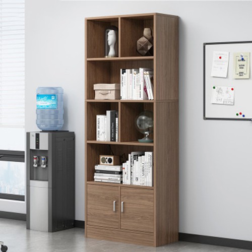 Kệ sách gỗ hiện đại nhiều ngăn màu trắng, nâu, vàng trang trí phòng khách - Tủ gỗ để đồ thông minh decor phòng đẹp 1m8