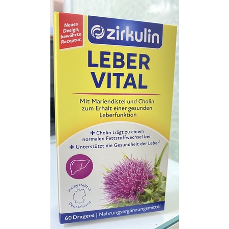 Zirkulin Leber Vital Viên Uống Giải Độc Gan, Tăng Cường Chức Năng Gan Chính Hãng Đức