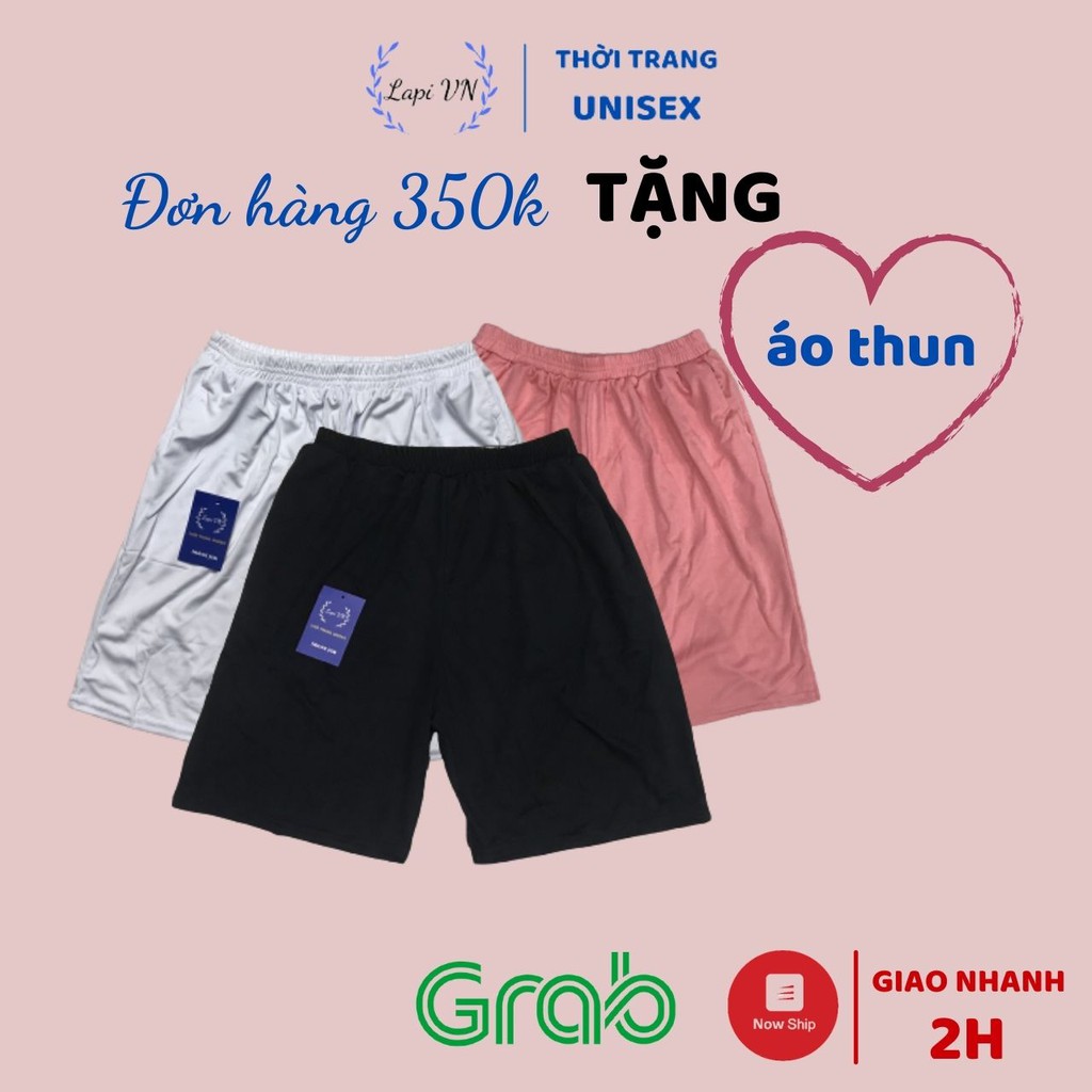 Quần Short Lửng Trơn -Lapi VN ,FREESIZE đến 70kg,Nam Nữ Đều Mặc Được, Chất Thun Thể Thao Thoáng Mát, Đồ Mặc Nhà