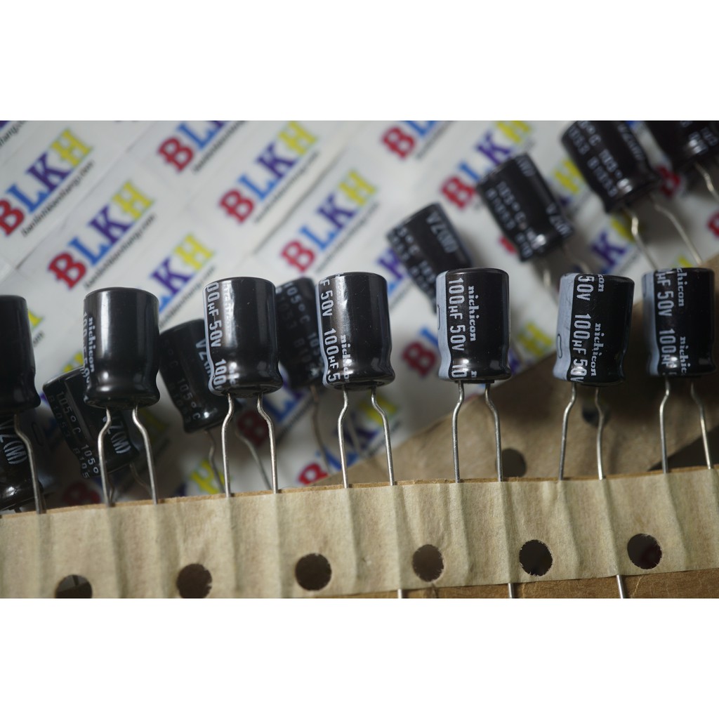 10 Tụ hóa Nhật Bản 50V 100uF 8*11 chính hãng Nichicon