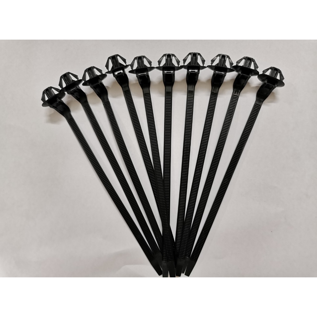 Combo bịch 50 sợi 5 loại dây rút ghim nhựa, dây thít chuyên dùng cho ô tô 5mm×170mm chân lỗ 7mm tròn và dẹp