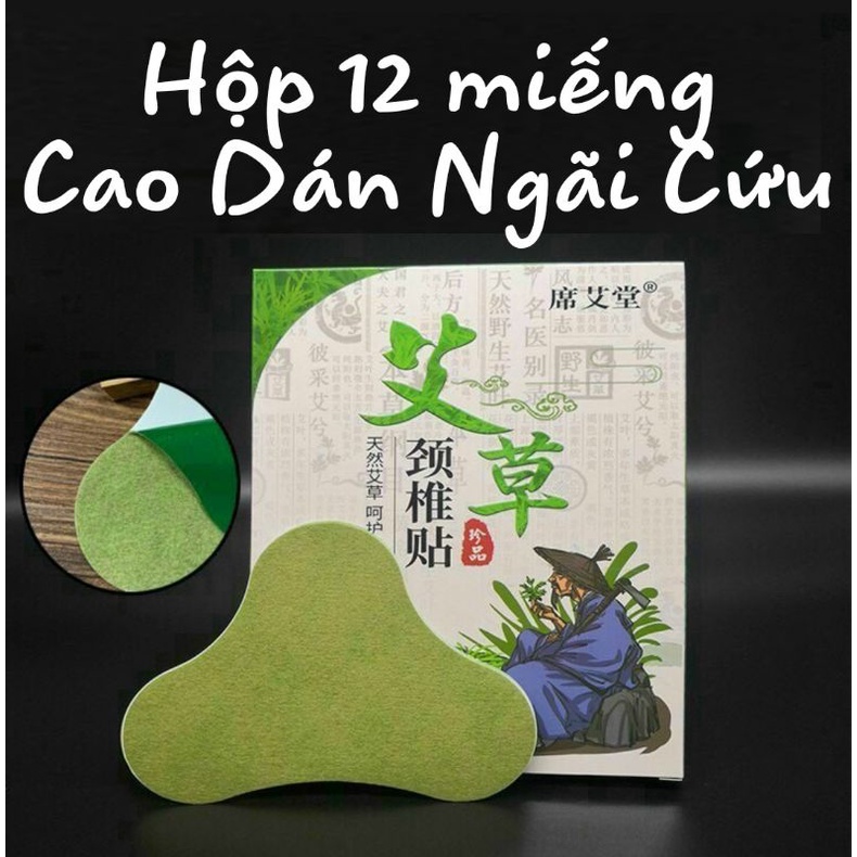 Miếng dán đau mỏi vai gáy - 12 Miếng Dán Ngải Cứu Vai Gáy Giảm Đau Cổ Vai Gáy, Thải Độc