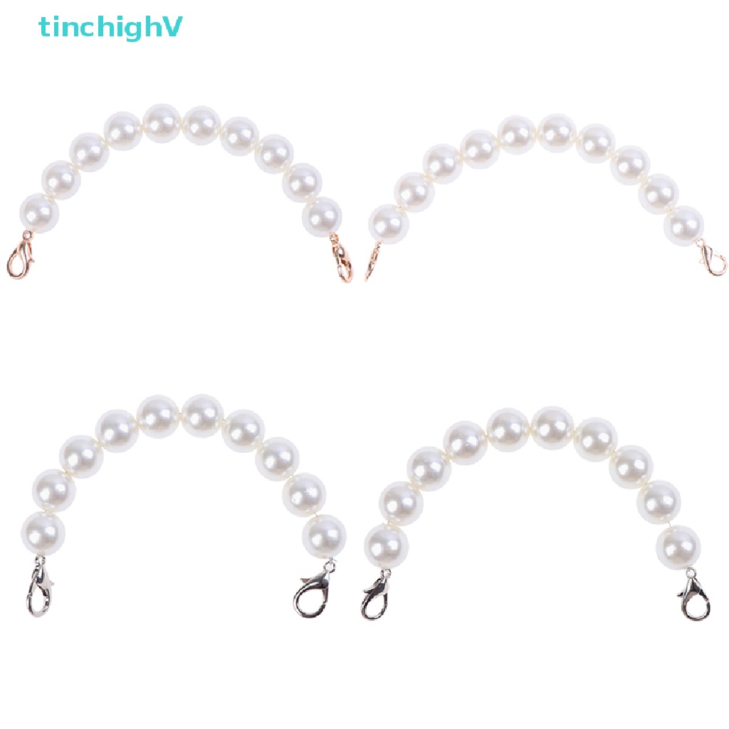 [TinchighV] 1x Dây Đeo Túi Xách Đính Ngọc Trai Nhân Tạo Khổng Lồ Có Tay Cầm Trên Kiểu Cổ Điển DIY