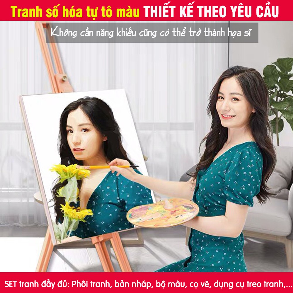 [ORDER] Nhận thiết kế theo yêu cầu - Tranh sơn dầu số hoá kỹ thuật số tự tô màu DIY làm quà tặng trang trí